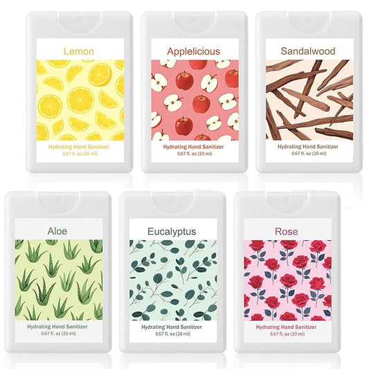 6 Pack Cute Hand Sanitizer Spray Travel Size Hand Sanitizer Spray Mini Hydrating Pocket for Spring Holiday Favor Coworker Staff Teacher Gifts
