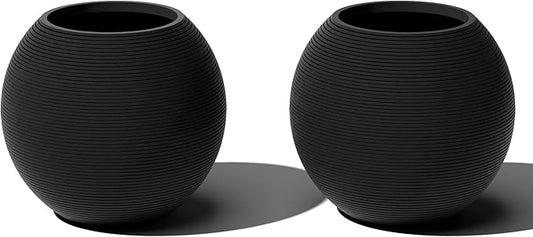 Veradek Strata Series Sphere Round Planter for Patio & Backyard | Durable Plastic-Stone Material | Modern Décor for Tall Trees and Plants