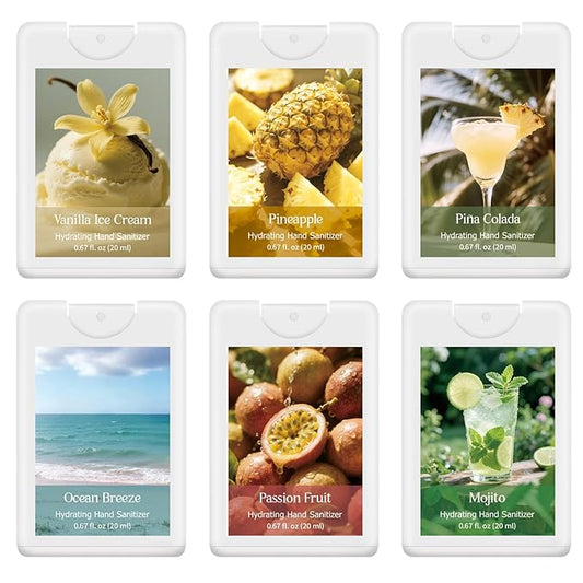 6 Pack Hand Sanitizer Spray Mist Travel Size Hand Sanitizer Refillable Hydrating Botanical Mist for Spring Easter Stuffer Party Office Outdoor Activity Friends Teacher Employee