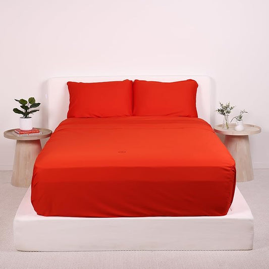 THE LAD COLLECTIVE 2.0 Bedding Set - 4 Piece Sheet & Pillow Case Set, Custom Blend, Soft, Comfortable, Temperature Regulating, & Easy-to-Use - (California King, Sedona)