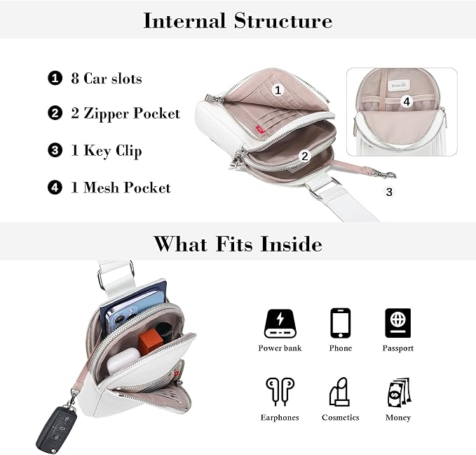 INICAT RFID Blocking Sling Bag Anti Theft Crossbody Bags Women Valentine's Day Gifts Travel Purses Vegan Leather