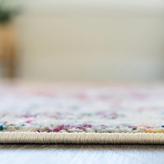 Rugs.com Arlington Collection Rug – 4 Ft Square Multi Medium-Pile Rug Perfect for Living Rooms, Kitchens, Entryways
