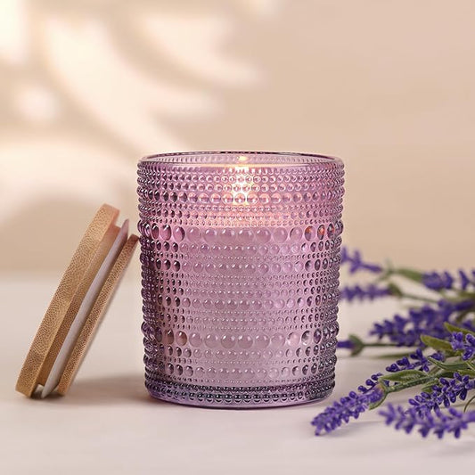 DARJEN Lavender Candles for Home- 6.3oz 42H Natural Soy Wax Aromatherapy Jar Candle with Strong Scent, Decorative Aesthetic Candles for Relax, Bedside, Laundry Room, Luxury Gift for Women