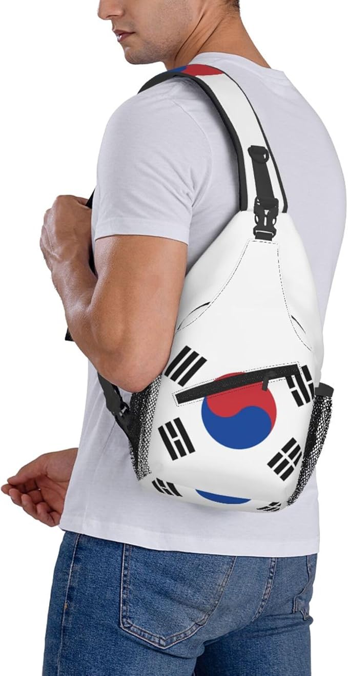 GJXFLSY Republic of Korea Flag Sling Backpack Crossbody Bag Casual Chest Bags Travel Hiking Daypack Shoulder Bag for Women Men