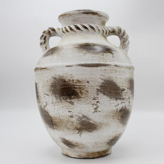 Rustic Farmhouse Vase 11 inch, Handmade Ceramic Pottery, Large Decorative Centerpiece for Living Room Dining Table Home Decor