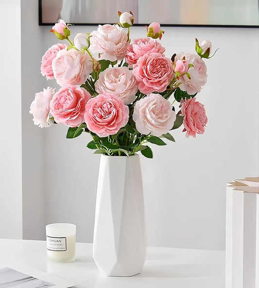 Small White vase,7.5 inch Ceramic Flower Vases Minimalism Style for Modern Table Shelf Centerpiece Home Decor Fit for Housewarming, Weddings, Birthday,Thanksgiving Day,Halloween Christmas