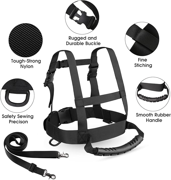 Odoland Kids Ski Snowboard Training Harness Toddler Skiing Harness with Removable Leash Speed Control Teaching for Beginners