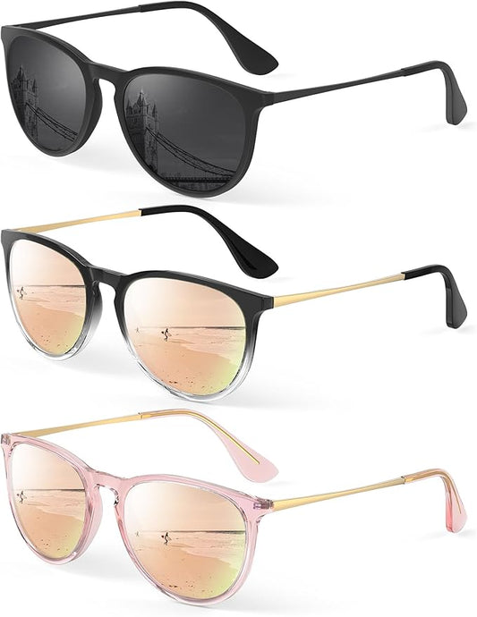 KALIYADI Sunglasses Womens Polarized Womens-Sunglasses: Trendy Sun Glasses with UV400 Retro Style for Party Beach Shopping