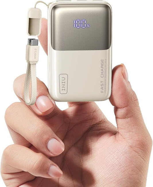 INIU Pocket Size Portable Charger, Ultra Small 10000mAh 45W PD Power Bank, Fast Charging Battery Pack, Travel Essentials Powerbank for iPhone 17 16 Pro Air, Xiaomi 17 Pro Max 16 15 14, S24 etc