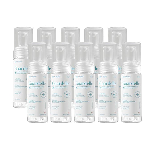 Well Before Guardelle, Alcohol-Free Foaming Hand Sanitizer - 97% Water, Non-Sticky Micro-Foam, 1.75 fl oz (Pack of 10)