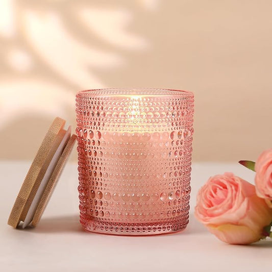 DARJEN Rose Scented Candles for Home- 6.3oz 42H Natural Soy Wax Aromatherapy Jar Candlet, Decorative Aesthetic Candles for Master Bedroom, Date Nights, Self-Care Sunday, Luxury Gift for Women