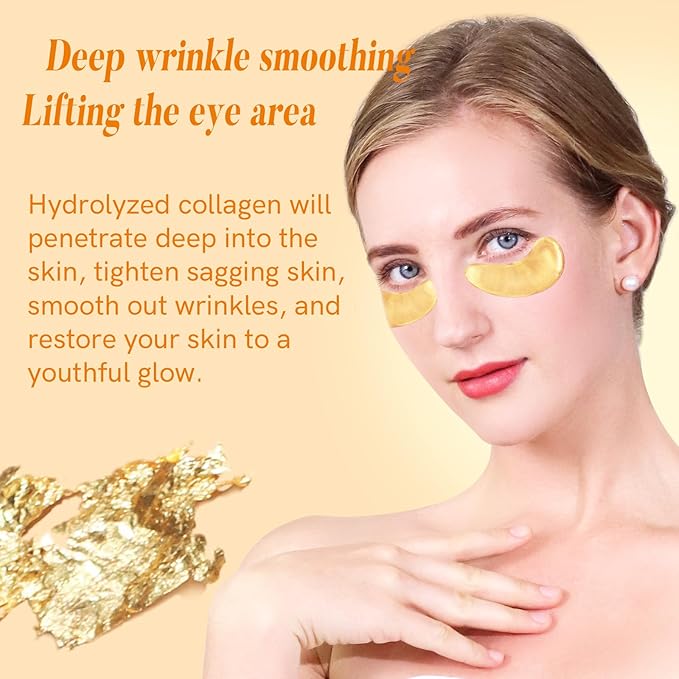 Under Eye Patches with Collagen and Hyaluronic Acid Eye Mask for Wrinkle,Dark Circles,Face Mask Skin Care Products 24 Pairs
