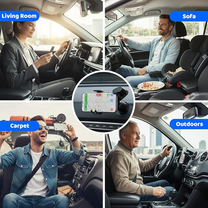 PVZXR Air Vent Car Phone Mount Holder,2026 New Wider Clamp & Metal Hook Car Phone Holder Vent [Thick Cases Friendly] Phone Holders for Your Car Mount Automobile Hands Free Cradle Air Vent (B-1PCS)