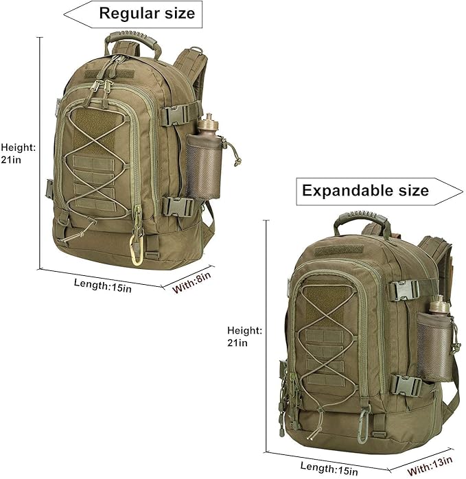 Miramrax Tactical Backpack Military Army Daypack - Assault Pack for Men Molle Backpacks Bug Out Bag 3 Day Pack for Hiking Camping Travel Hunting Rucksack Trekking Green