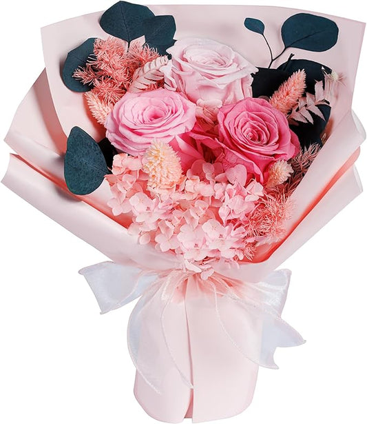 Flowers Gifts for Mom, Flower for Delivery, Preserved Roses Bouquets, Pink Roses, Birthday Gifts for Women, Mothers Day Flowers for Wife