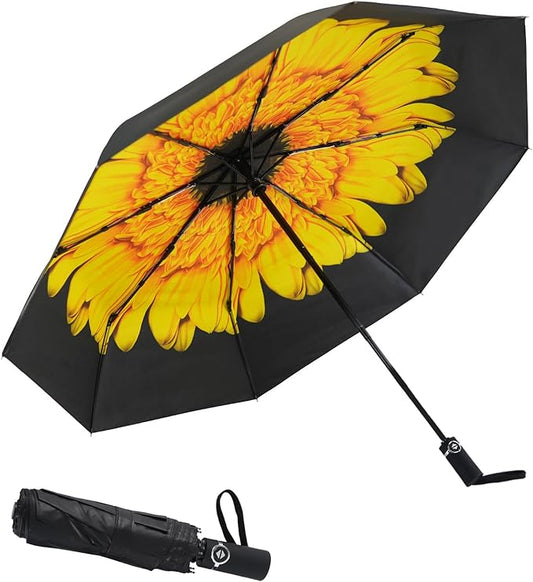 SY COMPACT Travel Umbrella - Windproof Automatic Compact Umbrella, Lightweight Waterproof Design for Backpack, Car & Purse