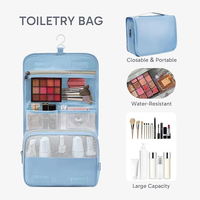 ALL INCLUDED 10 Set Durable Packing Cubes for Suitcases,OlarHike Essentials for Travel,UPGRADED Anti-Tear Stitching, NEW Improved Luggage Packing Organizers for Travel Accessories, Light Blue