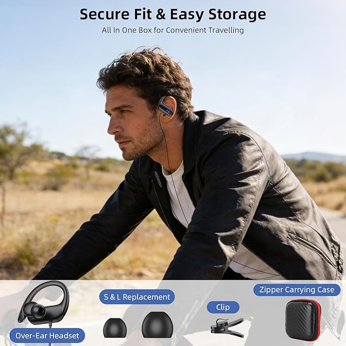 USB C Headphones Over Ear Buds for Samsung S25 FE S24 Ultra,Hifi Deep Bass Stereo In-Ear Noise Isolation Wired Earbuds,Type C Earphones with Ear Hook for iPhone 17 Pro 16 15,USB-C Headset for iPad A16
