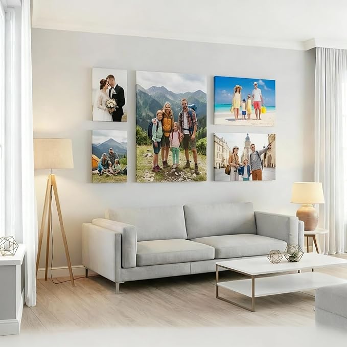 Custom Canvas Prints with Your Photos, Frameless Wall Art Canvas, Personalized Photo Print for Home Decor, Family & Pet Pictures, Gifts for Birthday & Anniversary, Made in USA (30"L x 20"W)