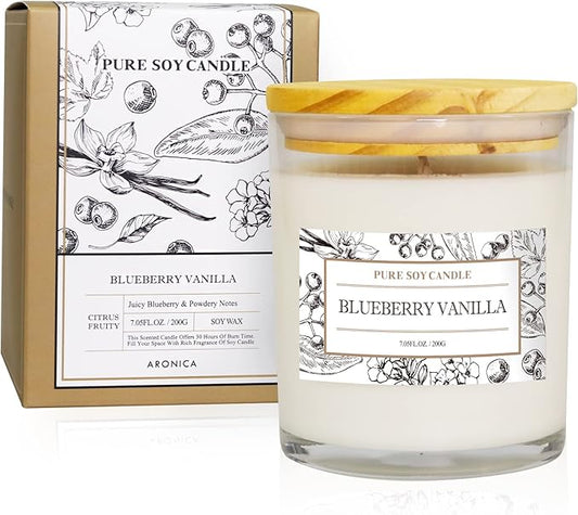 Aronica Blueberry Summer Candles for Home, Pet Safe Candles Non Toxic, House Decor Aesthetic, Regalos De Verano para UNA Casa, Labor Day Small Gift, Home Air Freshener for New Home