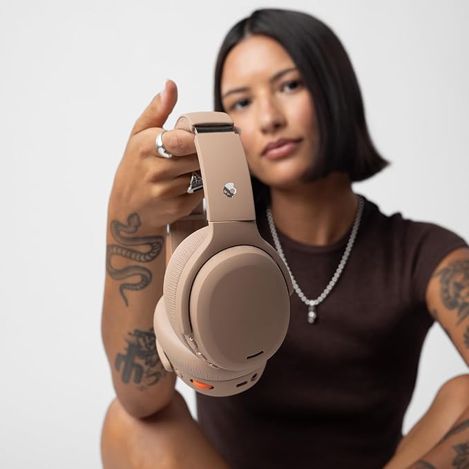Skullcandy Crusher ANC 2 Wireless Over-Ear Bluetooth Headphones with Multi-Sensory Bass, Active Noise Cancelling, Up to 60 Hours Battery, Microphone for iPhone Android - Primer