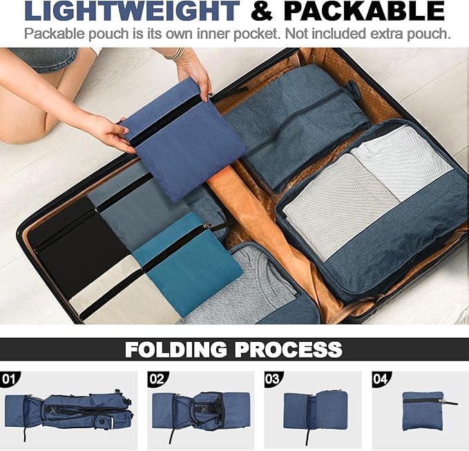 Seektop 20L Small Hiking Backpack for Women Men, Lightweight Hiking Packable Daypack with Phone Pocket for Travel Camping (Dark Blue, 20L)