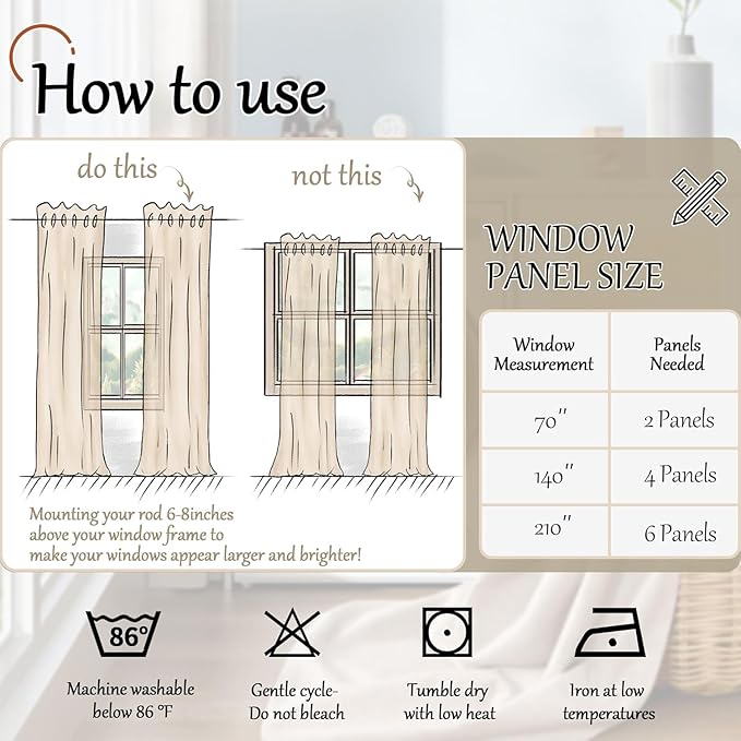 Lajode Linen Blackout Curtains for Living Room Narrow Window, Thermal Insulated Complete Light Blocking Soundproof Small Curtains for Bedroom, Each 38 Inch Wide 80 Inch Length 2 Panels, Burlap