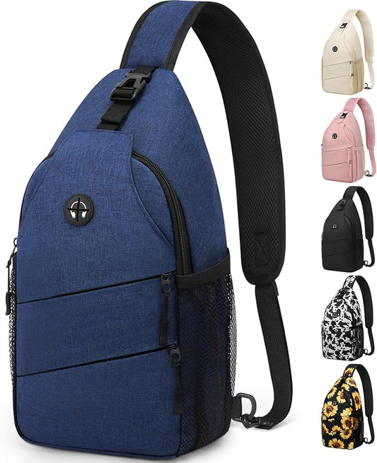 Pritent Crossbody Bags for Women Men Trendy Sling Bag Backpack Casual Chest Bag with Convertible Shoulder Strap