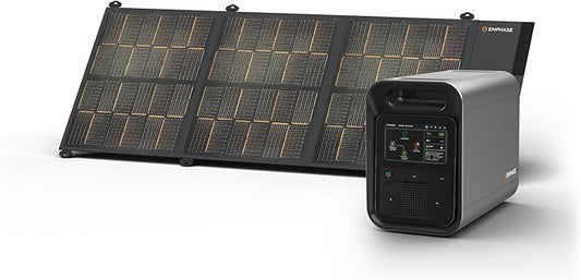 Enphase IQ PowerPack 1500 with 200 W IQ Portable Panel, 1500 W LFP Battery, 75-Min Fast AC Recharge, UL-Certified Solar Generator for Home Backup, Camping, Power Outage Essentials