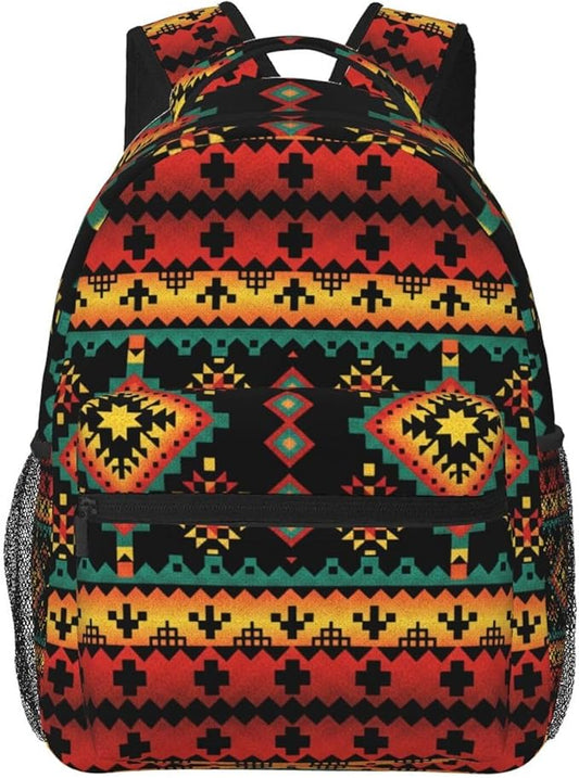 Native American Backpack for Men Women,Casual Travel Hiking Camping Backpacks Lightweight Bookbag
