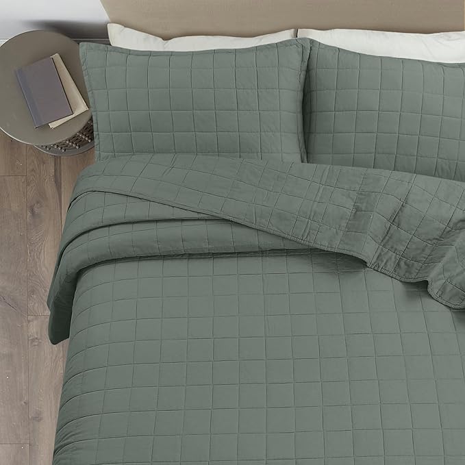 100% Cotton Quilt Sets Super King Size - Soft Lightweight Quilt Bedding Set for Bedroom Decor-Bedspread in Geometric Pattern with 2 Pillow Shams for All Season, 120x128 inches