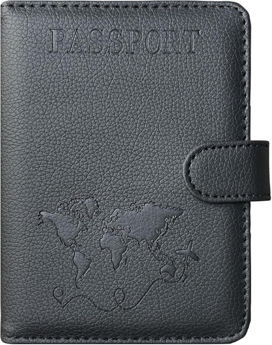 ACdream Passport Holder for Travel Essentials, Rfid Blocking Passport Wallet Cover Case for Travel Must Haves Accessories, Book Holders for Women & Men- Black