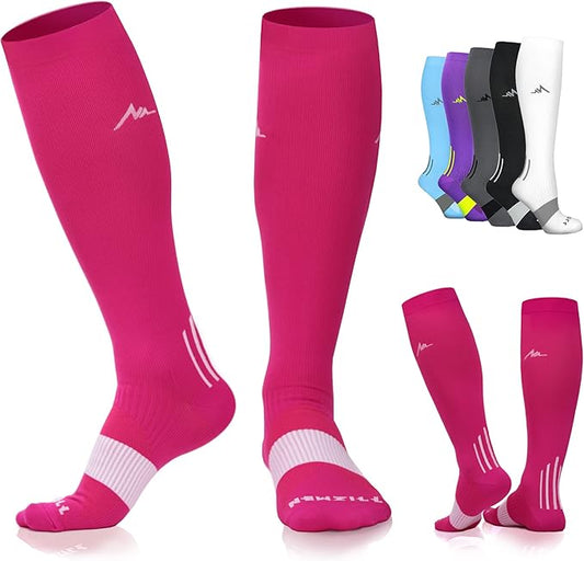 NEWZILL Medical Compression Socks for Women & Men, 20-30 mmHg Knee-High Support for Circulation, All-Day Comfort for Work Travel Running Cycling and Fitness