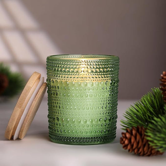 DARJEN Pine& Fir Candles for Home- 6.3oz 42H Natural Soy Wax Aromatherapy Jar Candle with Strong Scent, Decorative Aesthetic Candles for Odor Elimination, Living Room, Kitchen, Luxury Gift
