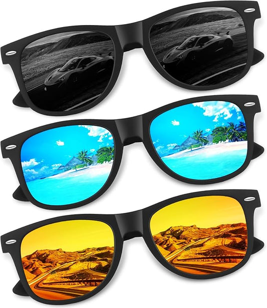CGID Sunglasses Men Womens Polarized Lightweight Retro Black Shades UV400 Driving Fishing Golf