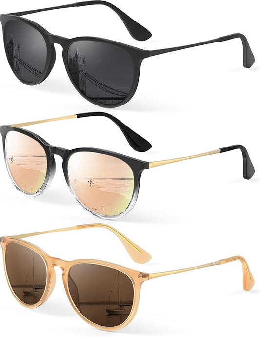 KALIYADI Sunglasses Womens Polarized Womens-Sunglasses: Trendy Sun Glasses with UV400 Retro Style for Party Beach Shopping
