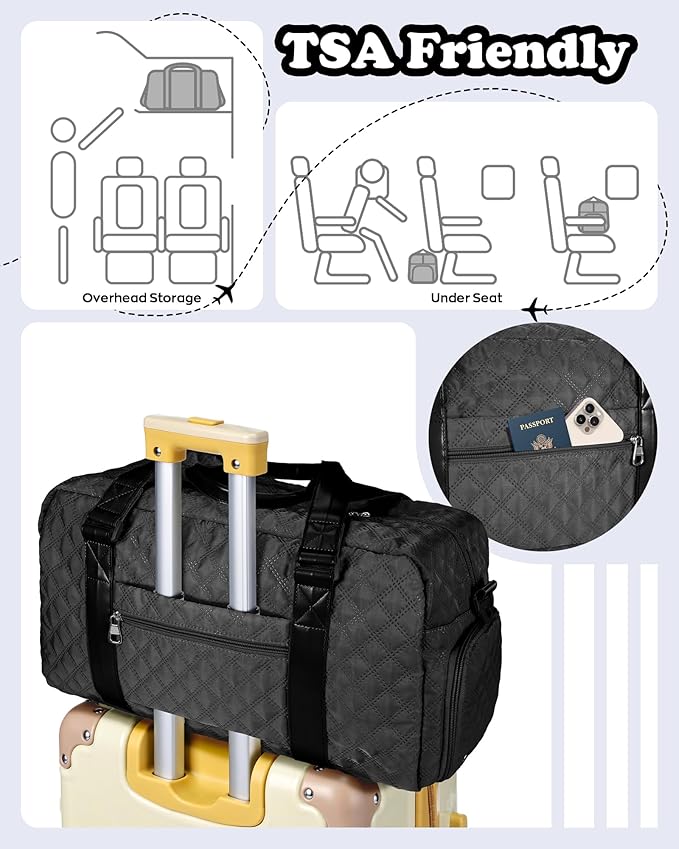 Elilier Initial Travel Duffle Bag Women Girls Gift: Personalized Weekender bags, Dance Cheer bag Sports for Girl, Kid Gymnastics Bags, Birthday Gifts for Women Girls Kids Teens Mom Teacher
