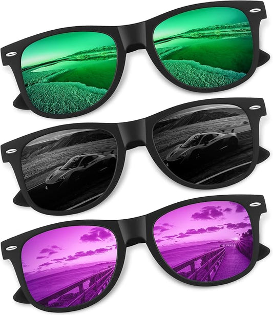 CGID Sunglasses Men Womens Polarized Lightweight Retro Black Shades UV400 Driving Fishing Golf