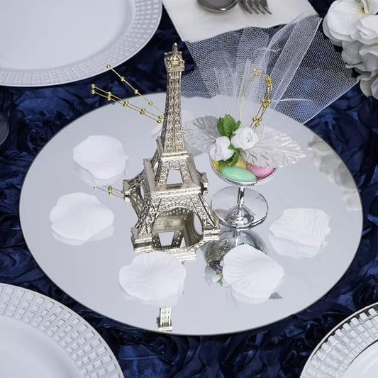 TABLECLOTHSFACTORY 12" Round Glass Mirror Wedding Party Table Decorations Centerpieces - 4 PCS