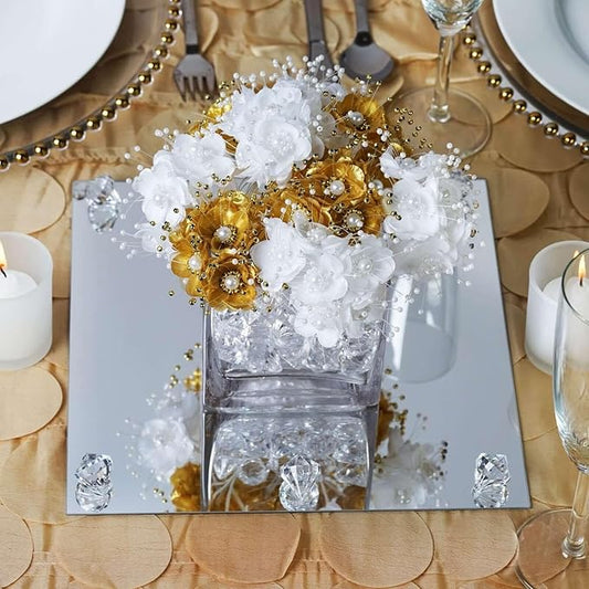 Efavormart 10" Square Glass Mirror Wedding Party Table Decorations Centerpieces - 6 PCS