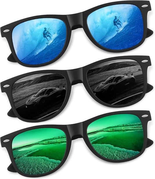 CGID Sunglasses Men Womens Polarized Lightweight Retro Black Shades UV400 Driving Fishing Golf