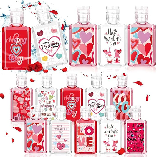 50 Pcs Valentines Mini Hand Sanitizer Bulk Valentine's Gift Favors Small Hand Soap for Guest 1fl Oz Travel Size Hand Soap Gift for Valentine Party Supplies