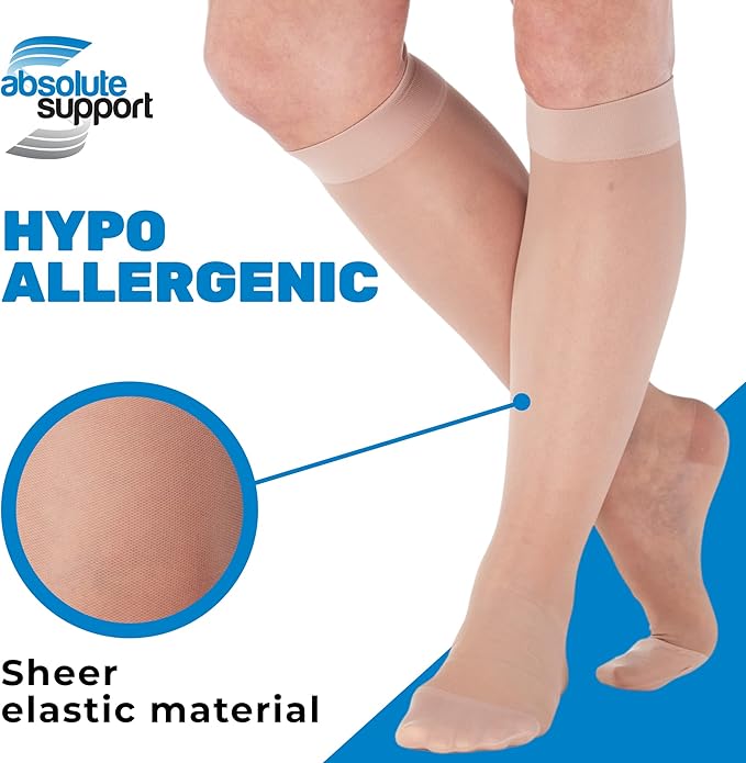 (3 Pairs - Closed Toe) Wide Calf Compression Socks for Women 15-20mmHg - Womens Sheer Compression Stockings for Edema, Sclerotherapy, Post Surgery Recovery - Nude, 6X-Large - A101NU9-3