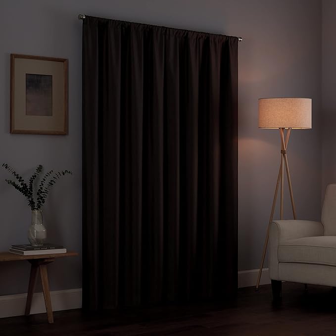 ECLIPSE Kendall Modern Blackout Thermal Rod Pocket Window Curtain for Bedroom or Living Room (1 Panel), 42" x 54", Coral