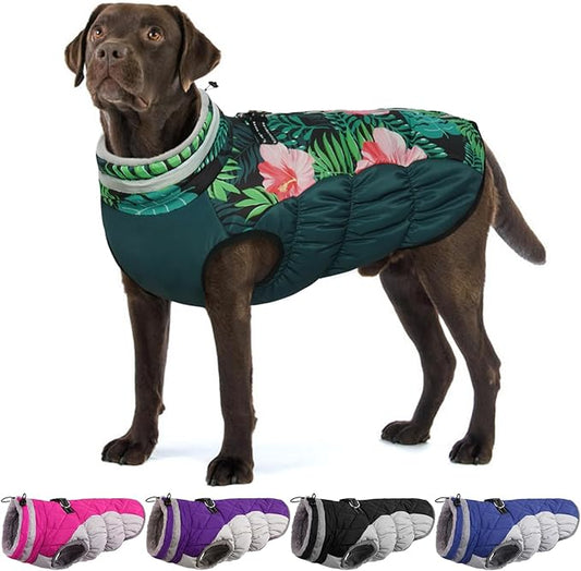 Dog Coats for Large Dogs,XL Dog Coat,Warm Fleece Winter Coat with D-Ring,Back Zipper Pet Jacket for Large Dogs,Waterproof Pet Snow Jacket Clothes Snowsuit Beagle Corgi Border Collie,XL