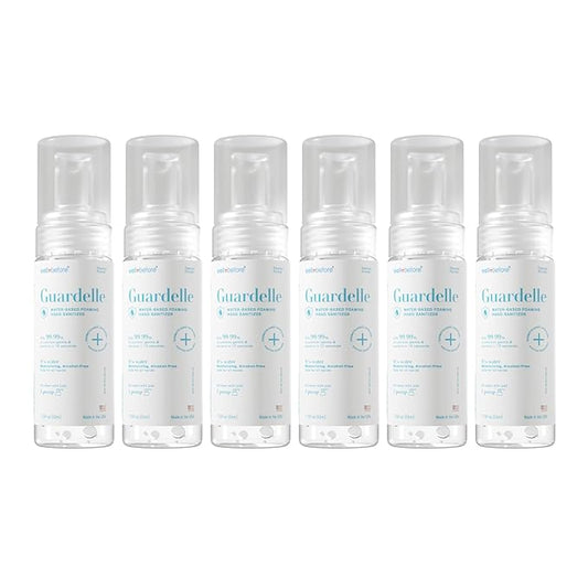 Well Before Guardelle, Alcohol-Free Foaming Hand Sanitizer - 97% Water, Non-Sticky Micro-Foam, 1.75 fl oz (Pack of 6)