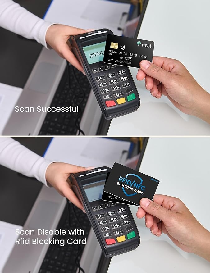 WHonor RFID Blocking Card 2 Pack, Bank Debit Credit Card Protector, Anti-Theft Contactless NFC Blocker, Entire Wallet Protection (2)