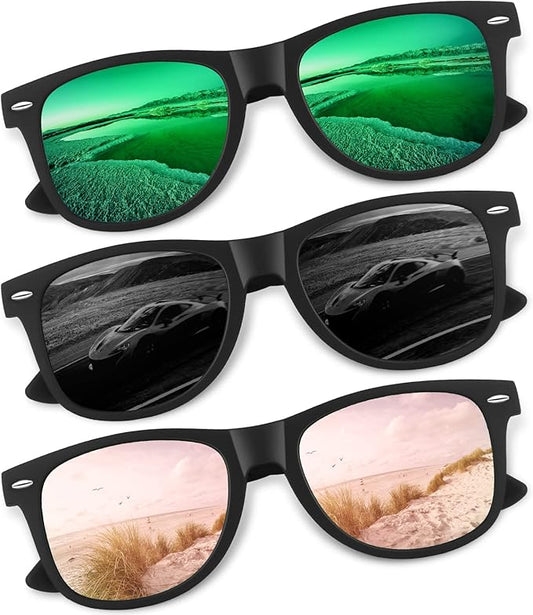 CGID Sunglasses Men Womens Polarized Lightweight Retro Black Shades UV400 Driving Fishing Golf