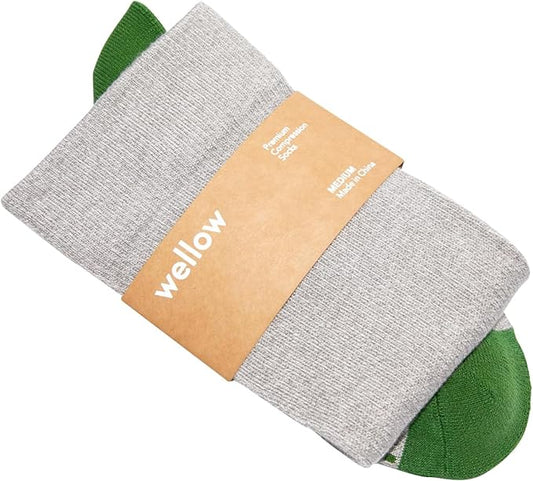 Wellow Premium Socks (Compression Socks - Regular) for Men & Women, Made with Viscose from Bamboo, Knee High, 18-25 mmHg