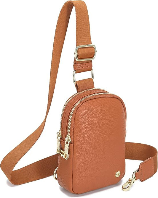 INICAT Travel Small Crossbody Sling Bags Women Cross Body Purses Passport Holder Vegan Leather Fanny Packs Birthday Gifts